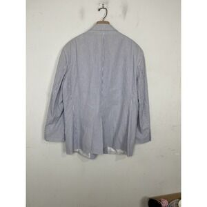 Mens SADDLEBRED 48R Blue White Seersucker 2-Button Blazer Sport Coat